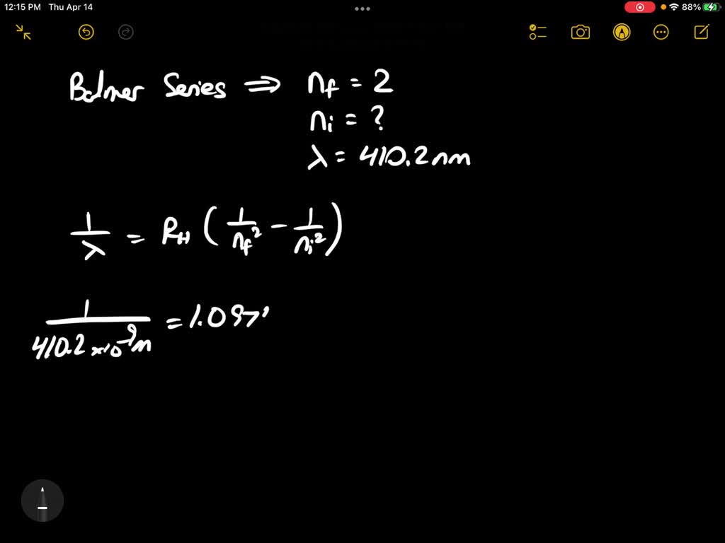 SOLVED A line in the Balmer series of emission lines of excited H