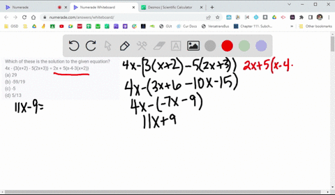 which-of-these-is-the-solution-to-the-given-equation-4x-3x2-52x3-2x-5x-4-3x2-a-29-b-5919-c-5-d-513