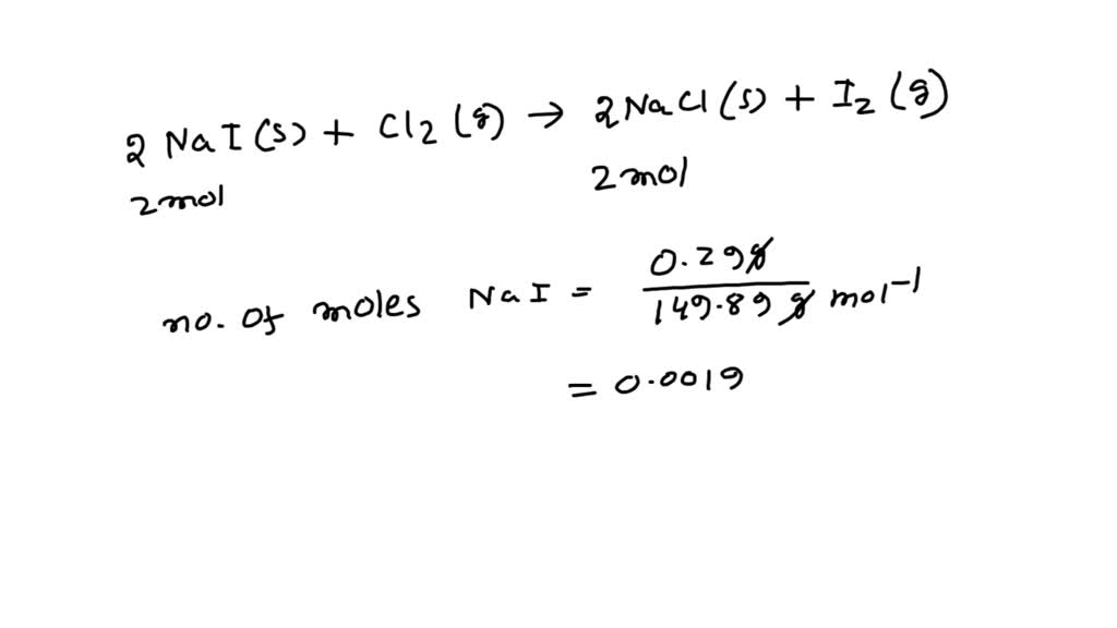 SOLVED: What mass of sodium chloride is produced when chlorine gas ...