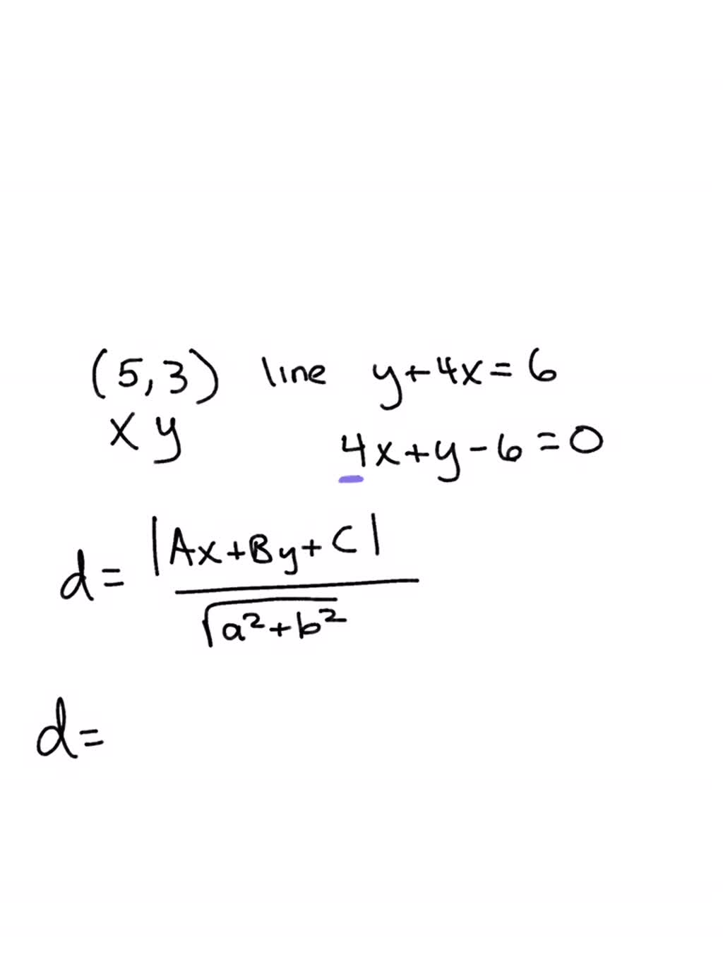 SOLVED: the perpendicular distance of A (5 12) from the y axis.