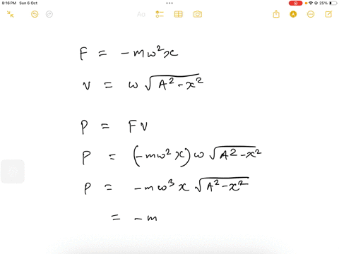 a-simple-harmonic-oscillator-oscillates-with-an-amplitude-a-at-what-point-of-its-motion-is-the-power-delivered-to-it-by-the-restoring-force-maximum-a-when-it-is-at-a-displacement-a2-from-the-21174