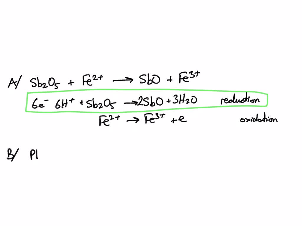 SOLVED: A. The Following Skeletal Oxidation-reduction Reaction Occurs ...