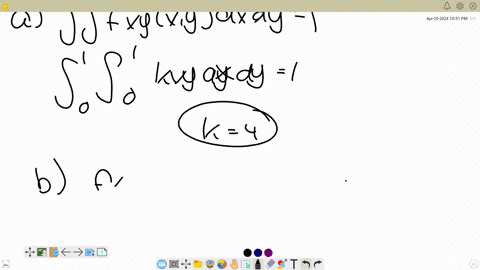 question-4-let-x-and-y-be-random-variables-the-joint-probability-density-function-of-x-is-as-follows-fxyxy-kxy-0x-10-y-1elsewhere-a-find-the-value-of-k-that-makes-f-xy-xy-a-joint-probability-density-f