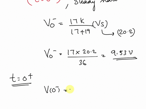 the-switch-in-the-circuit-below-closes-at-time-t0-and-a-long-time-passes-such-that-steady-state-conditions-are-reached-given-the-following-parameters-determine-the-voltage-across-the-resisto-82553
