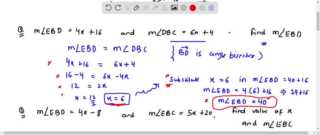 SOLVED: ALGEBRA In The Figure, BA And BC Are Opposite Rays. BD Bisects ...