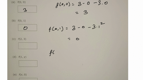 evaluate-the-function-at-the-given-values-of-the-independent-varlables-simplify-the-results-fx-y3-x2-3-y2-a-f00-square-b-f01-square-c-f23-square-d-f1-y-square-e-fx-0-square-f-ft-1-square