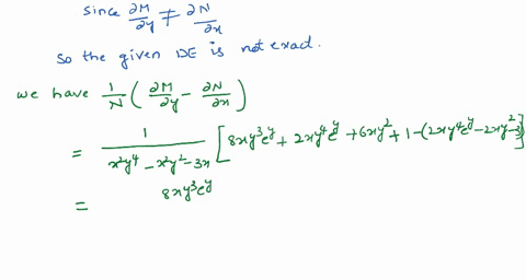 2xy4ey2xy3ydxx2y4ey-x2y2-3xdy0-solve-using-non-exact-method-or-integrable-combination-49041