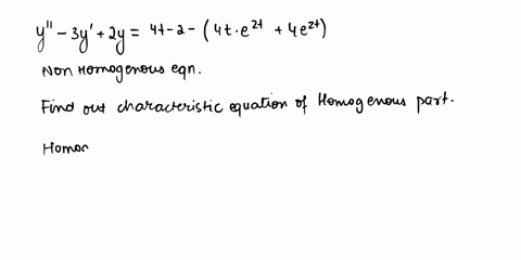 in-this-problem-you-will-use-undetermined-coefficients-to-solve-the-nonhomogeneous-equation-y-3y-2y-4t-2-4te-4e2r-with-initial-values-yo-3-and-y-0-5-a-write-the-characteristic-equation-for-t-73593