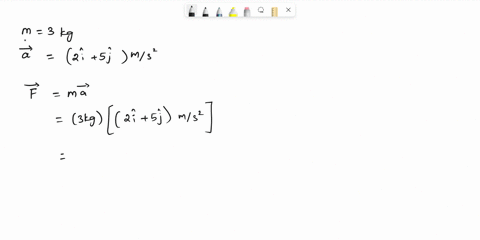 a-3-kg-mass-undergoes-an-acceleration-given-by-a-2-i-5j-ms-determine-the-resultant-force-f-and-its-magnitude-92427