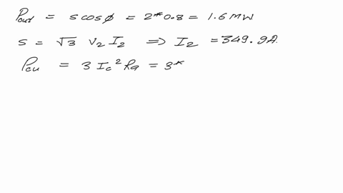 a-2000-kva2300-v-three-phase-alternator-operates-at-rated-kva-at-a-power-factor-of-085the-dc-armature-winding-resistance-at-75-degrees-celsius-between-terminals-is-008-ohmthe-field-takes-72-08452
