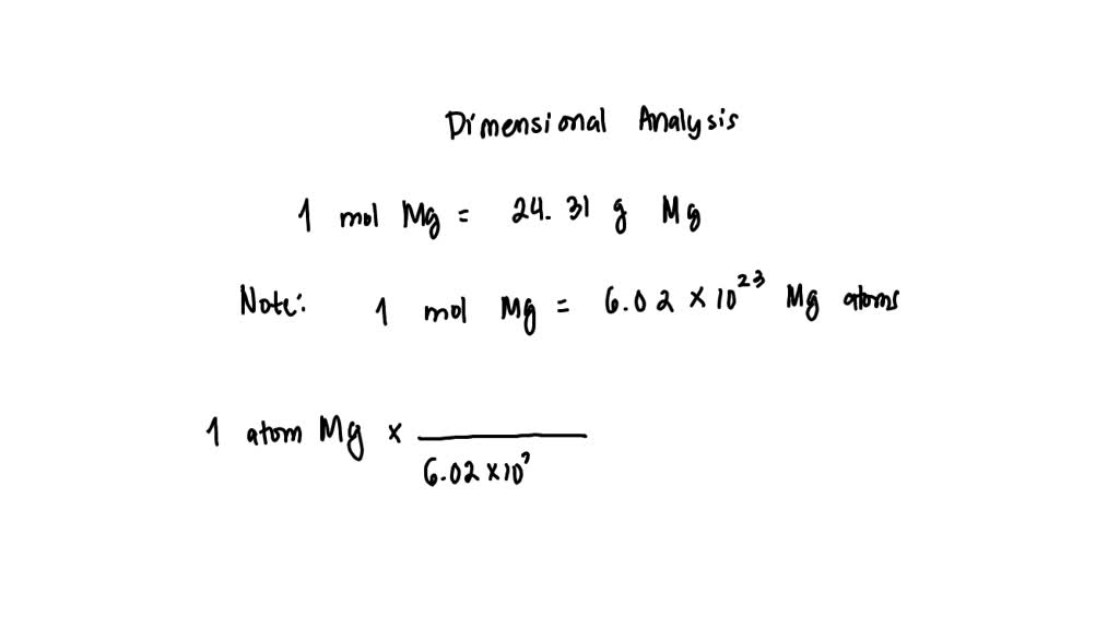 SOLVED Calculate the mass in g of a single Mg atom to 3 significant