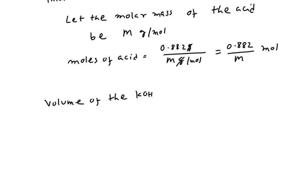 SOLVED: A 0.966g sample of an unknown monoprotic acid is titrated with ...