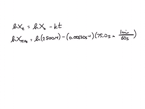 the-first-order-reaction-x-y-has-a-rate-constant-of-000620-s-1-the-starting-concentration-of-x-is-2900-m-after-750-seconds-have-elapsed-what-is-the-concentration-in-m-of-x-express-your-answer-to-4-sig