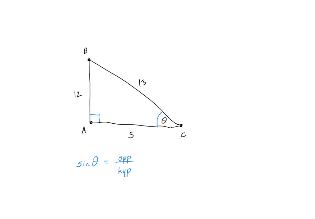 SOLVED: 'Find the sine ratio of angle Θ. Hint: Use the slash symbol ...