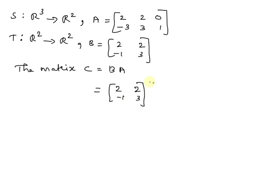 Solved 1 Point Let S Be A Linear Transformation From R3 To R2 With