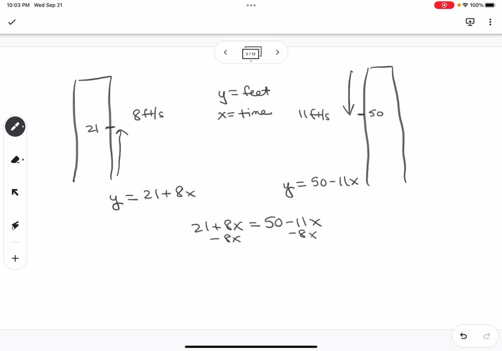 SOLVED Two window washers start at the heights shown. One is rising, the other is descending