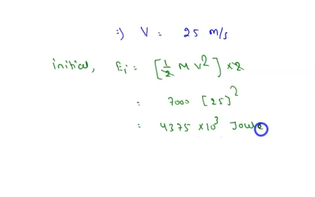 SOLVED Two railroad cars, each of mass 7000 . kg and traveling at 90.0