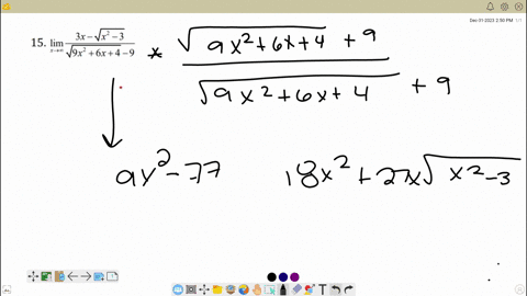 15-lim-_x-rightarrow-infty-frac3-x-sqrtx2-3sqrt9-x26-x4-9