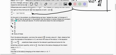 4-points-this-problem-will-lead-you-through-the-steps-to-answer-this-question-a-spherical-balloon-is-being-inflated-at-a-constant-rate-of-20-cubic-inches-per-second-how-fast-is-the-radius-of-40627