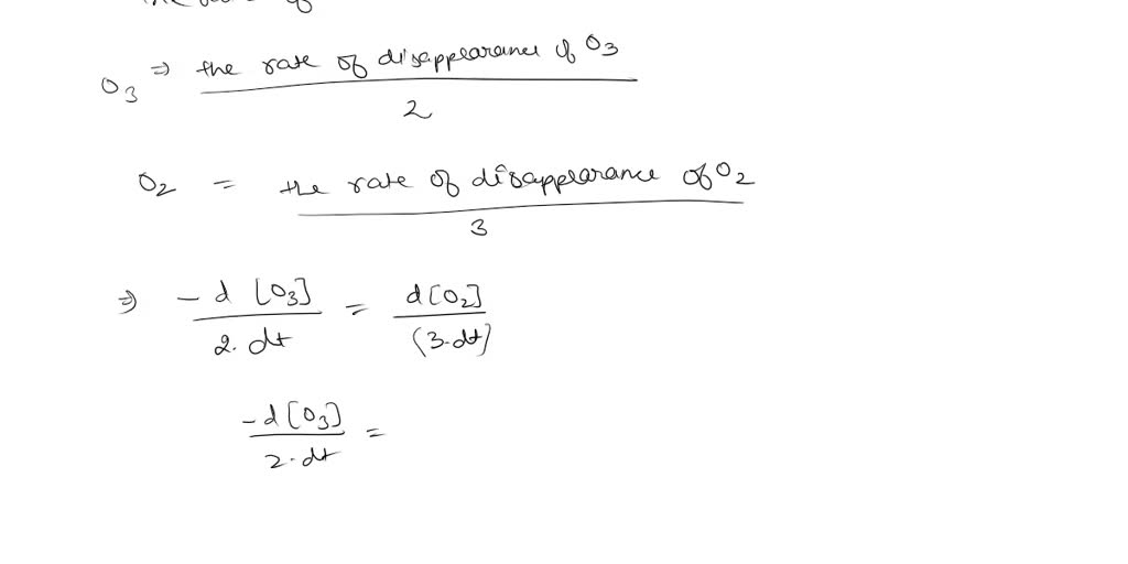 Solved Ozone Decomposes To Oxygen According To The Equation 2o3g 3o2