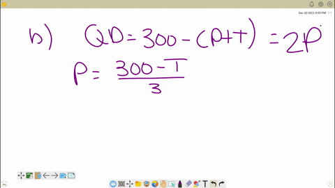 10-suppose-that-a-market-is-described-by-the-following-supply-and-demand-equations-qs-2p-qd-300-p-a-solve-for-the-equilibrium-price-and-the-equilib-rium-quantity-b-suppose-that-a-tax-of-t-is-52936