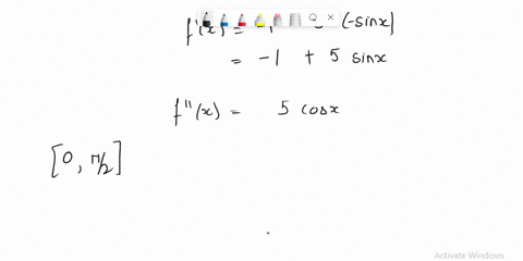 find-the-points-of-inflection-and-discuss-the-concavity-of-the-function-fx-x-5cosx-on-the-interval-02pi-82457