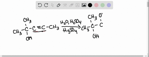 draw-the-major-organic-products-of-the-following-reactions-including-stereochemistry-ihen-it-i-appropriate-ch-hzo-hzsoa-hgsos-hc-c-cc-ch-oh-use-the-wedge-hash-bond-tools-to-indicate-stereoch-93237