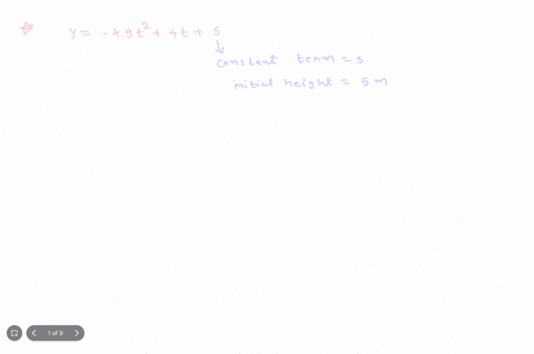 an-object-is-thrown-upward-at-time-t-0-after-t-seconds-its-height-is-y-a-from-what-height-was-the-object-thrown-meters-49t2-4t-5-meters-above-the-ground-b-what-is-the-initial-velocity-of-the-25208