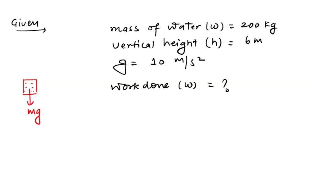 SOLVED: Calculate the work done in lifting 200 kg of water through a ...