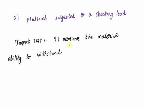 which-would-be-the-appropriate-mechanical-property-test-to-determine-the-suitability-of-a-material-in-the-following-cases-a-a-material-subjected-to-shock-loading-eg-crash-barrier-or-crumple-25675