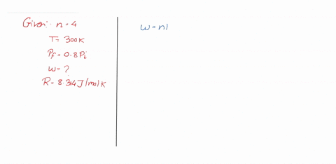 find-the-work-done-by-the-gas-on-its-surroundings-if-four-moles-of-a-gas-expand-isothermally-at-300-k-if-the-final-pressure-of-the-gas-is-80-of-the-initial-pressure-find-the-work-done-by-the-gas-on-it