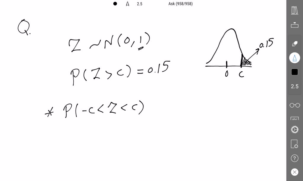 SOLVED: Assume Z is a random variable with a standard normal ...