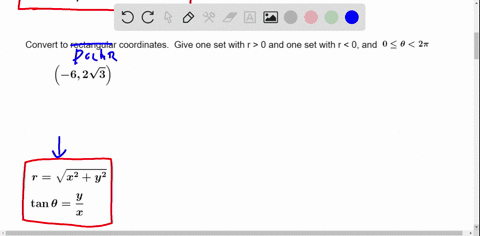 a-convert-the-point-whose-polar-coordinates-are-7-54-to-rectangular-coordinates-x-y-b-find-two-polar-coordinate-representations-for-the-rectangular-coordinate-point-6-2-square-root-of-3-one-82774