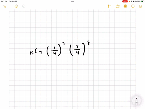a-multiple-choice-quiz-has-15-questions-each-with-4-possible-answers-of-which-only-1-is-the-correct-answer-what-is-the-probability-that-a-student-get-7-correct-answers-84022
