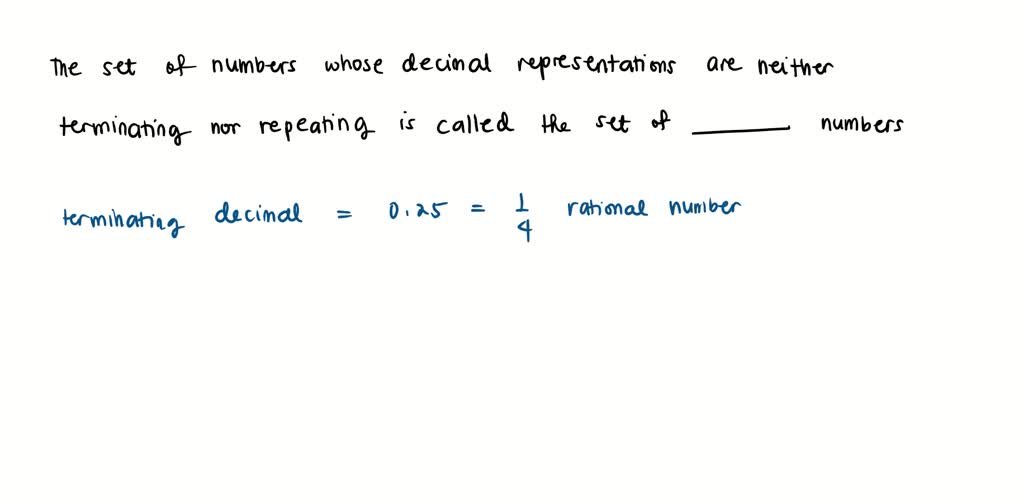 SOLVED: The set of numbers whose decimal representations are neither ...