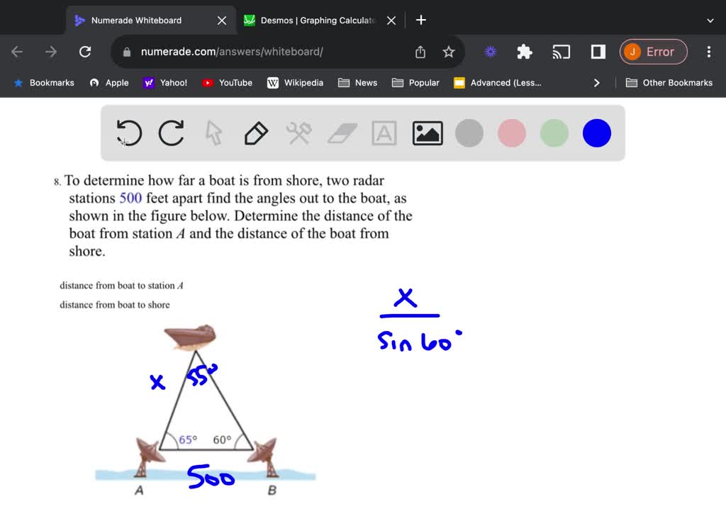 SOLVED To determine how far a boat is from shore two radar