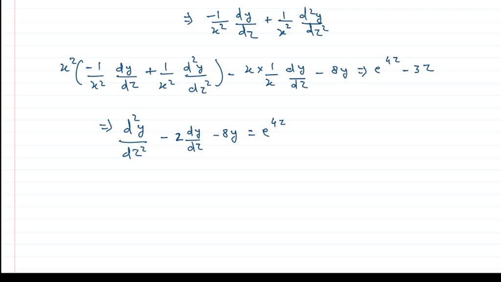 SOLVED: Transform the following Euler differential equation into a ...