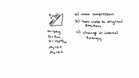 a-package-of-mass-m-600-kg-is-released-on-a-531-incline-a-distance-d-500-m-from-a-long-spring-with-force-constant-130102nm-that-is-attached-at-the-bottom-of-the-incline-figure-1-the-coefficients-of-fr