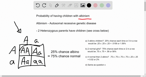 albinism-is-inherited-as-a-recessive-trait-in-humans-if-the-parents-are-both-heterozygous-for-the-trait-what-is-the-probability-of-obtaining-the-following-a-3-albino-children-b-2-normal-girl-69063