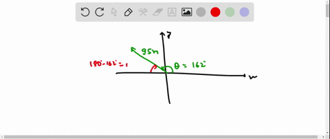 Walk In Straight Line You walk in a straight line for 86 m at an angle of 170°...