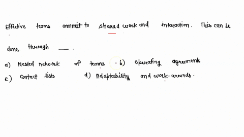 effective-teams-commit-to-shared-work-and-interaction-this-can-be-done-through_______-a-nested-network-of-teams-b-operating-agreements-c-contact-lists-d-adaptability-and-work-arounds-15711