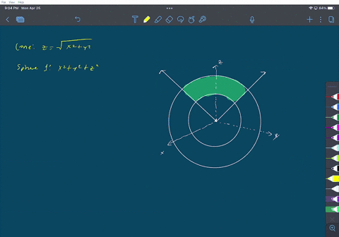 evaluate-the-triple-integral-x2y2z2-dv-over-region-d-using-spherical-coordinates-where-d-lies-above-the-cone-zx2y212-and-between-the-spheres-x2y2z2-1-and-x2y2z2-4-show-all-working-05328