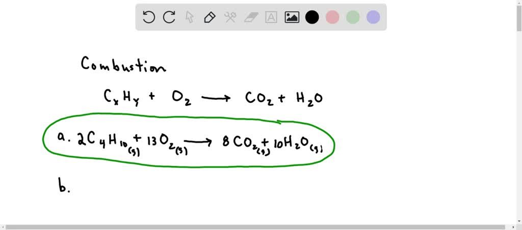 SOLVED: Complete and balance each hydrocarbon combustion reaction. a ...