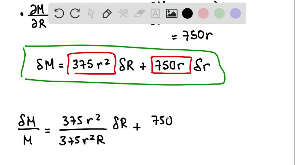 SOLVED: The Mass M Of A Toroidal (donut-shaped) Object Is Given By The ...