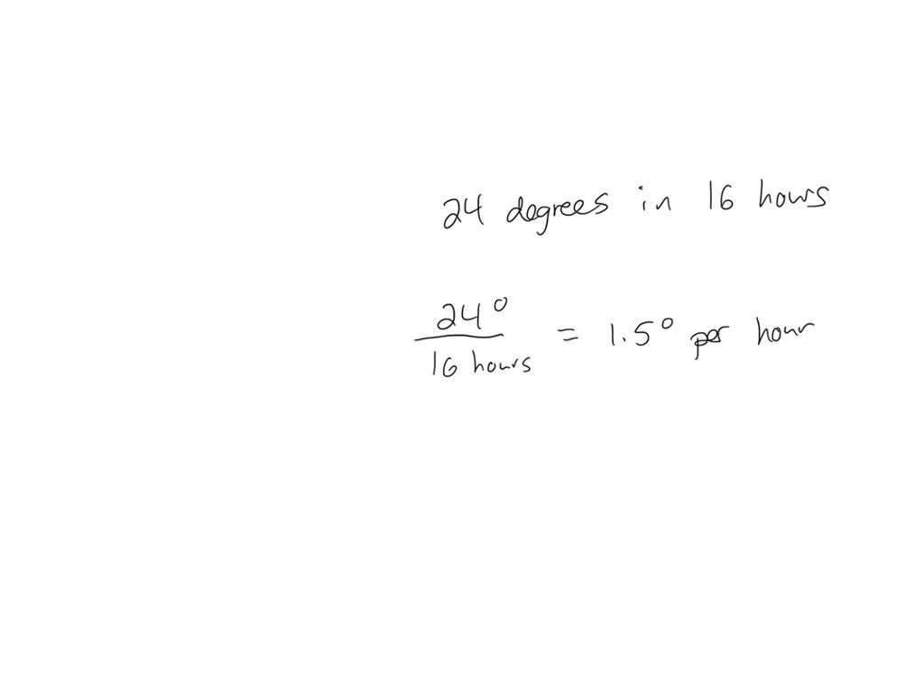 24dugrees Math SOLVED: In Fairbanks, the temperature went down 24 degrees in 16 hours.