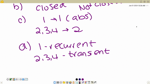 for-each-markov-chain-with-the-following-transition-probability-matrices-1-a-determine-the-classes-2-b-determine-whether-each-clas-is-a-closed-set-or-not-3-c-determine-the-period-of-cach-state-4-d-det