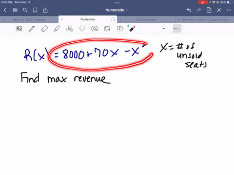 the-revenue-of-a-charter-bus-company-depends-on-the-number-of-unsold-seats-if-the-revenue-rx-is-given-byrx-8000-70x-x2-where-x-is-the-number-of-unsold-seats-find-the-maximum-revenue-and-the-26731