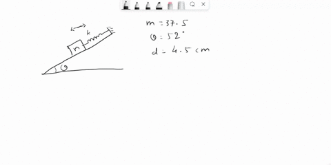14-problem-6-shown-t0-the-right-is-block-of-mass-m-375-kg-resting-on-frictionless-ramp-inclined-at-0-540-t0-the-horizontal-the-block-is-held-by-spring-that-is-stretched-45-cm-after-the-block-40131