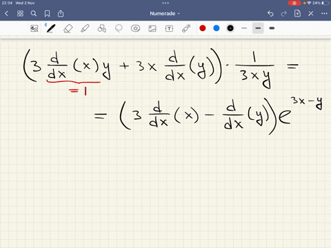 use-implicit-differentiation-to-find-an-equation-of-the-tangent-line-to-the-graph-of-the-equation-at-the-given-point-1-ln-3xy-e3x-y-13-1-y-_________-55504
