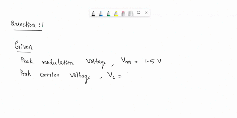 calculation-questionsam-modulation-fundamentals-an-am-wave-has-a-peak-modulation-voltagevm-of-15-v-and-a-peak-carrier-voltage-v-of-40-v-compute-the-modulation-index-m-and-percentage-modulati-08998